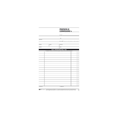BLOCCO COPIA COMMISSIONE 23X15cm 50fg 2 copie...