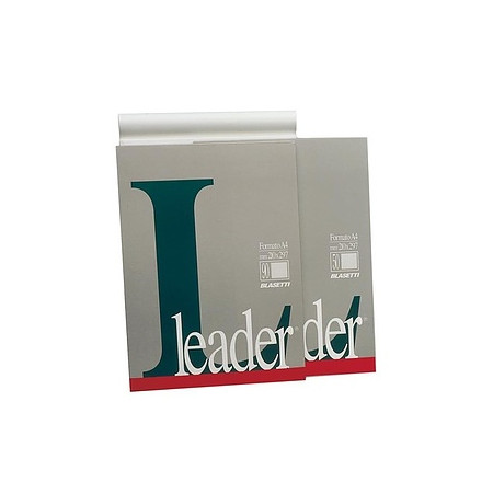 Block-notes collato 90 fogli bianchi A4 Leader
