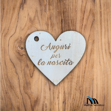 Cuoricino "AUGURI PER LA NASCITA"