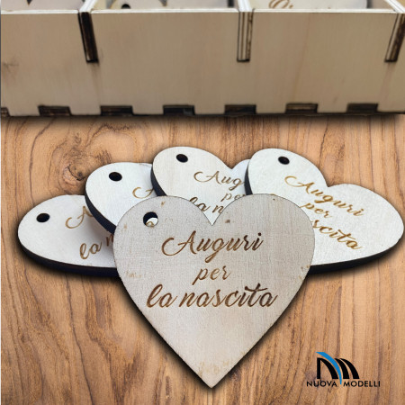 Cuoricino "AUGURI PER LA NASCITA"